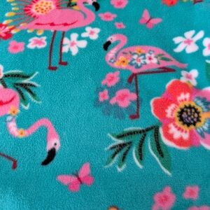Hand Crafted Double Sided Anti Pill Fleece Flamingo Throw Blanket